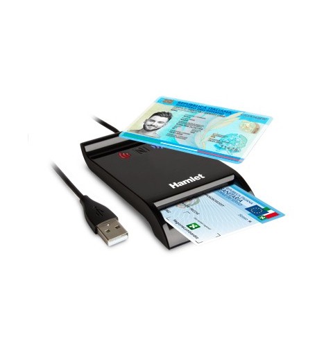Hamlet HUSCR-NFC lector de tarjeta inteligente Interior Negro