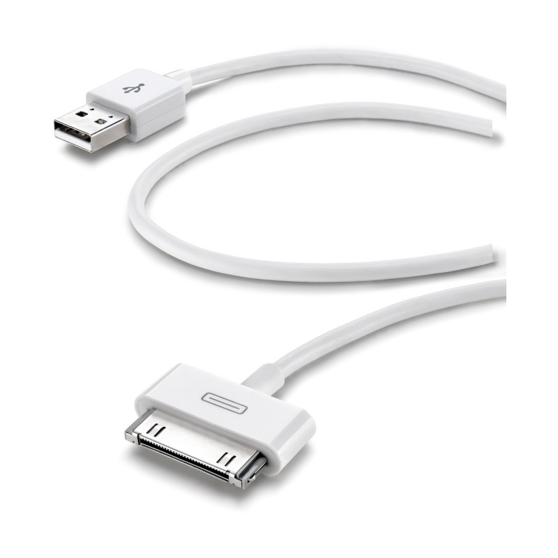 Cellularline Dock Cable cable de teléfono móvil Blanco 1 m USB A Apple 30-pin