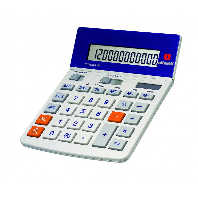 Olivetti Summa 60 calculadora Escritorio Calculadora financiera Azul, Rojo, Blanco