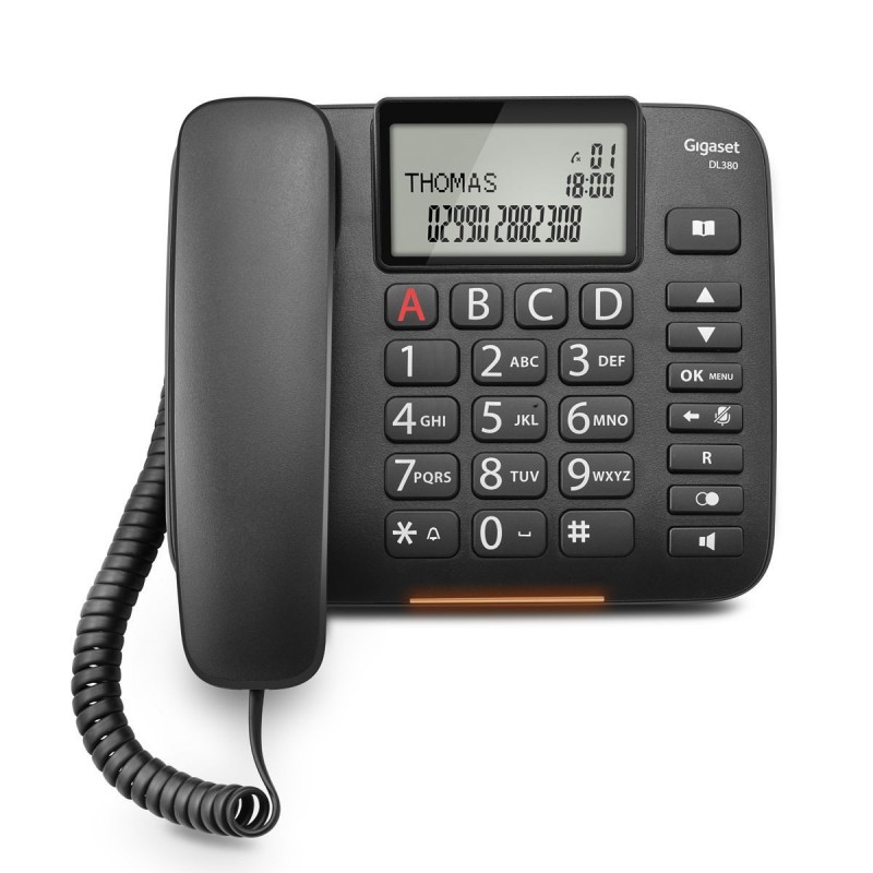 TIM Sirio Téléphone analogique Identification de l'appelant Noir