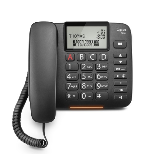 TIM Sirio Analog telephone Caller ID Black