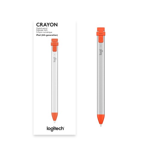Logitech Crayon Eingabestift 20 g Orange, Silber