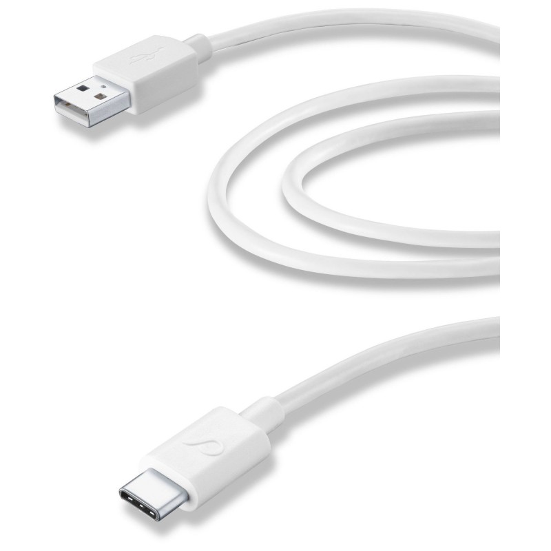 Cellularline USB Cable Home - USB-C Cavo da USB a USB-C per la ricarica e sincronizzazione dati Bianco