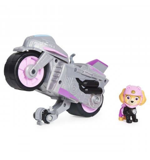 PAW Patrol Moto Pups Skyes Motorrad mit Spielfigur, Fahrzeug mit Rückzugs- und Wheelie-Funktion, ab 3 Jahren, Basis Fahrzeug