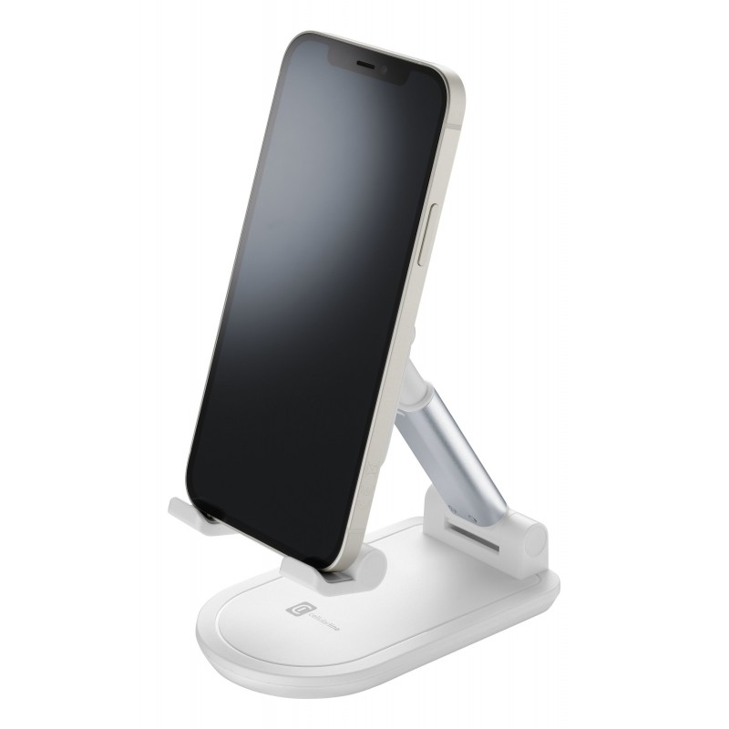 Cellularline Table Stand - Universale per Smartphones e Tablets Supporto da tavolo pieghevole per smartphones e tablets Bianco
