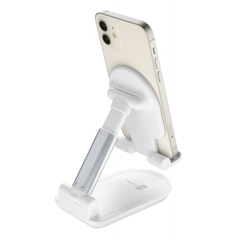 Cellularline Table Stand Passive Halterung Handy Smartphone, Tablet UMPC Aluminium, Weiß