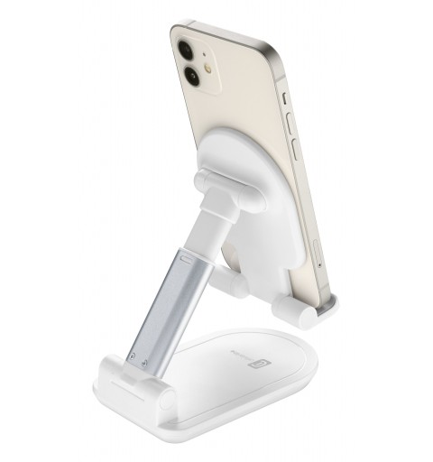 Cellularline Table Stand - Universale per Smartphones e Tablets Supporto da tavolo pieghevole per smartphones e tablets Bianco