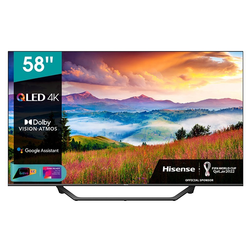 Hisense A72GQ 58A72GQ TV 146,1 cm (57.5") 4K Ultra HD Smart TV Wi-Fi Nero, Grigio