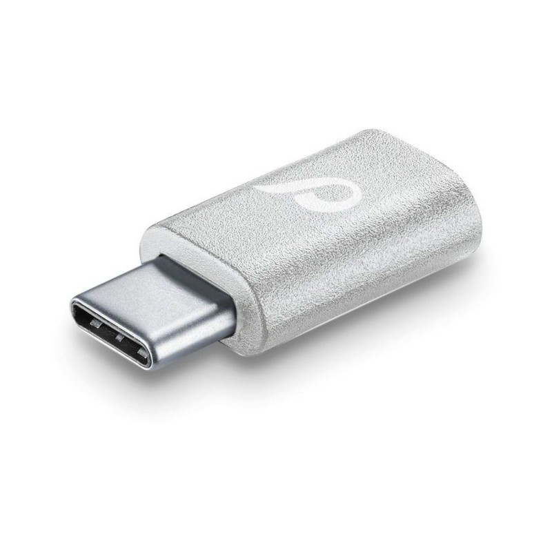 Cellularline CHADUSBCW Kabeladapter USB-C Mikro-USB Silber