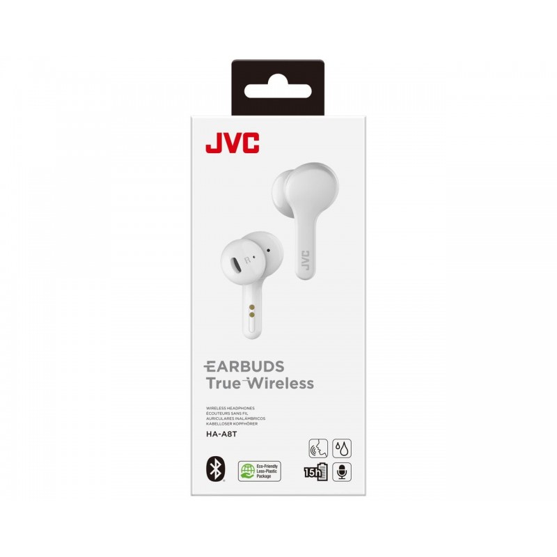 JVC HA-A8T-W Cuffie True Wireless Stereo (TWS) In-ear MUSICA Bluetooth Bianco