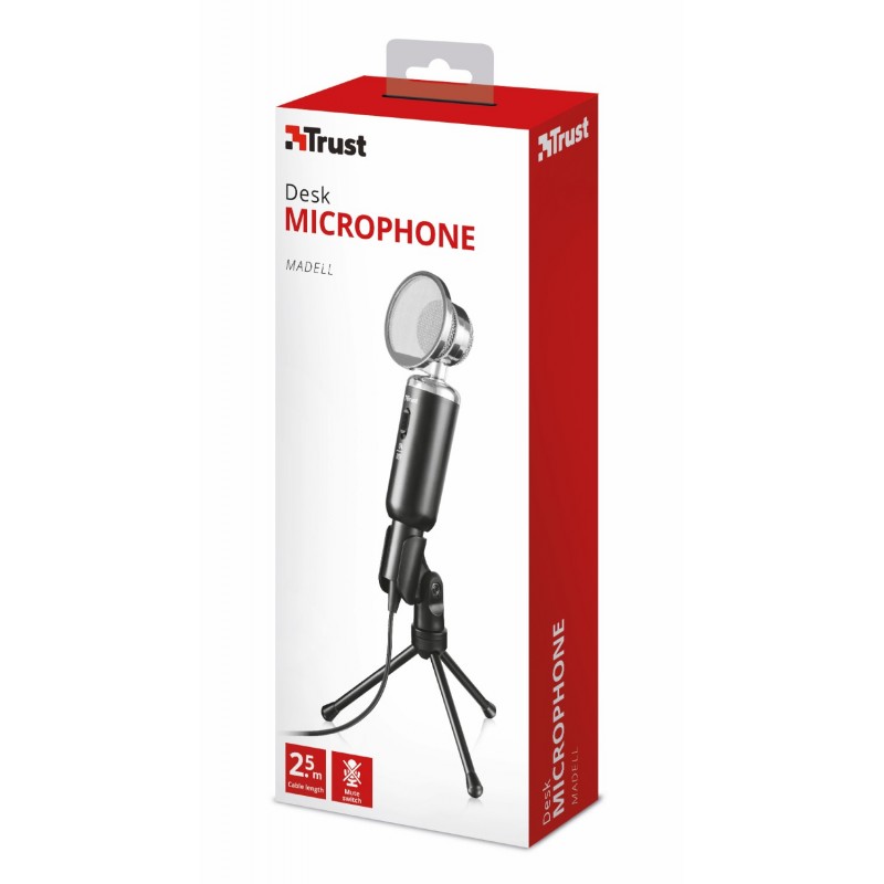Trust 21672 microfono Nero Microfono per PC