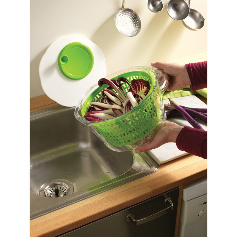 Snips Salad Spinner Alrededor Cuenco 4,5 L Verde, Transparente 1 pieza(s)