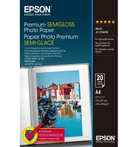 Epson Premium Semi-Gloss Photo Paper - A4 - 20 hojas