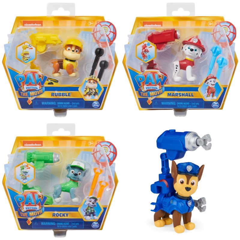 PAW Patrol Аigura de acción coleccionable de Zuma de la película con mochila con gancho y 2 proyectiles