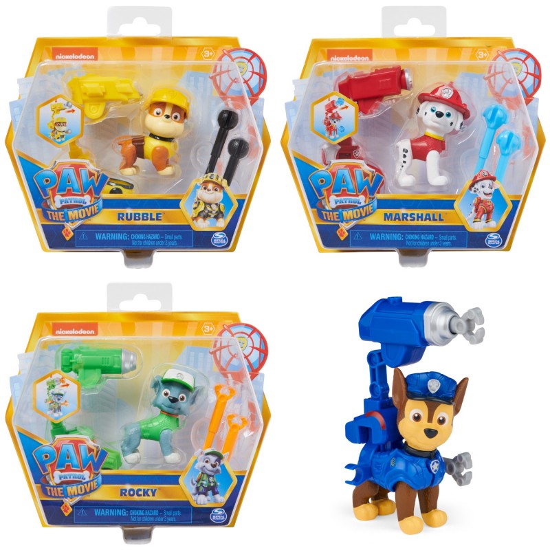 PAW Patrol Movie Collectible Zuma Action Figure with Clip-on Backpack and 2 Projectiles