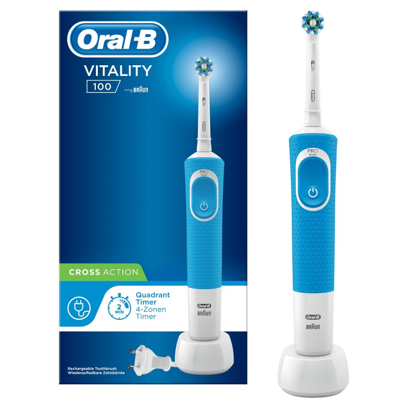 Oral-B Vitality 100 CrossAction Erwachsener Rotierende-vibrierende Zahnbürste Weiß
