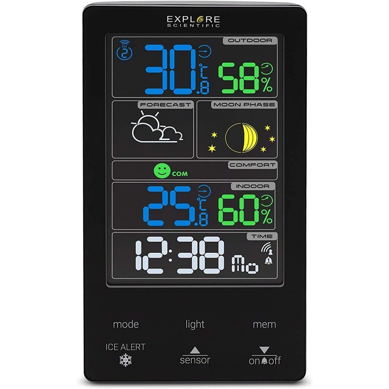 Explore Scientific WSC-4009 digital weather station Black LCD AC