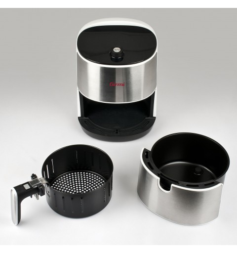 Girmi FG95 Unique 3,2 L Autonome 1500 W Friteuse d’air chaud Acier satin, Blanc