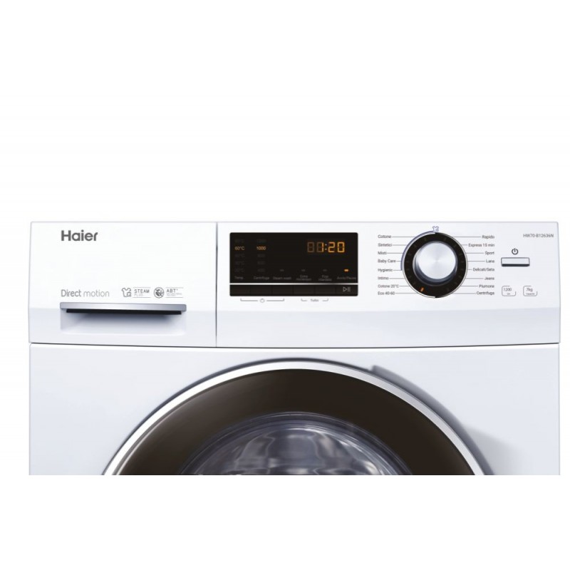 Haier Serie 636 HW70-B12636N lavatrice Caricamento frontale 7 kg 1200 Giri min A Bianco
