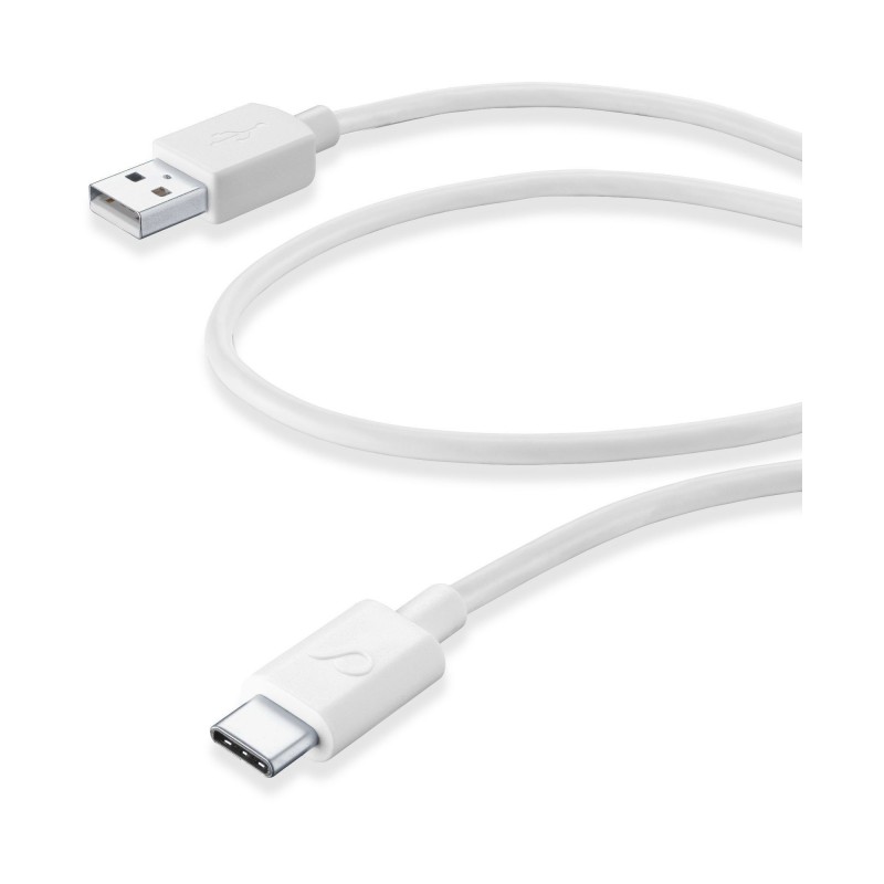 Cellularline USB Cable Medium - USB-C Cavo da USB a USB-C per la ricarica e sincronizzazione dati Bianco