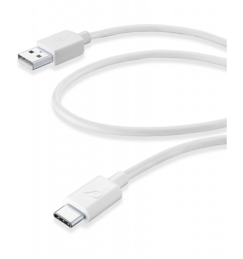 Cellularline USB Cable Medium - USB-C Cavo da USB a USB-C per la ricarica e sincronizzazione dati Bianco