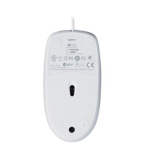 Logitech Mouse M100 Maus Beidhändig USB Typ-A Optisch 1000 DPI