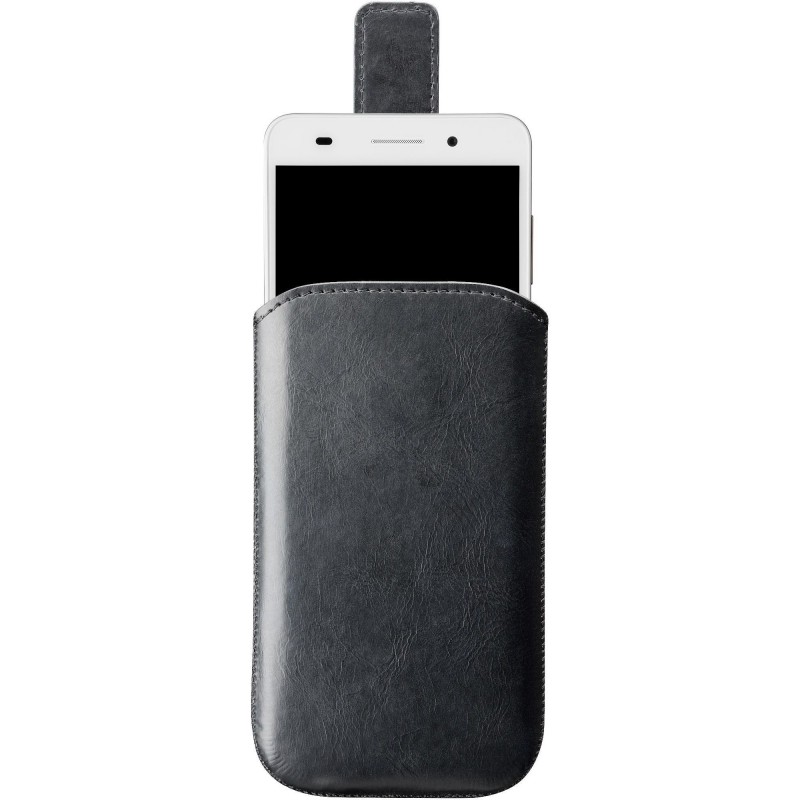 Cellularline Pouch - Per Smartphone fino a 6.3" Custodia a fondina con finiture effetto pelle Nero