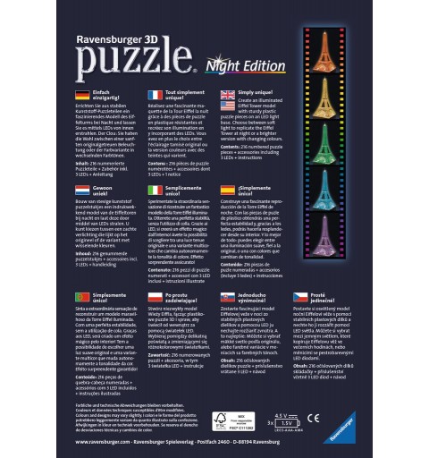 Ravensburger Eiffelturm bei Nacht puzzle 3D
