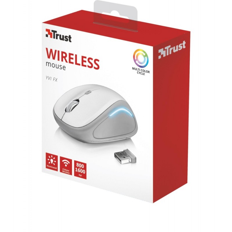 Trust Yvi FX mouse Ambidestro RF Wireless Ottico 1600 DPI