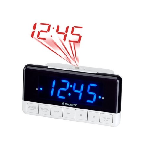 New Majestic SVE-337P Reloj despertador digital Negro, Blanco