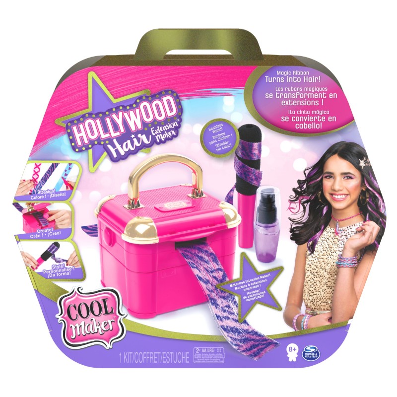 Cool Maker – HOLLYWOOD HAIR STUDIO – Machine à Extensions de Cheveux avec 12 Extensions Personnalisables et des Accessoires –