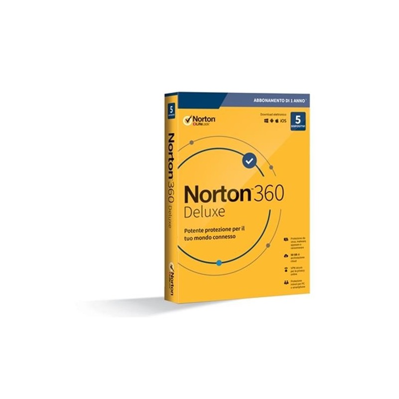NortonLifeLock Norton 360 Deluxe 2020 Licenza completa 5 licenza e 1 anno i NortonLifeLock Norton 360 Deluxe 2020 Licenza completa 5 licenza e 1 anno i