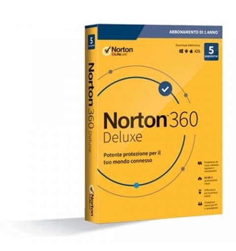 NortonLifeLock Norton 360 Deluxe 2020 Licenza completa 5 licenza e 1 anno i