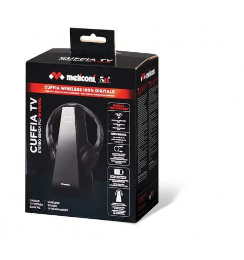 Meliconi HP Digital Auriculares Inalámbrico Diadema Música Negro