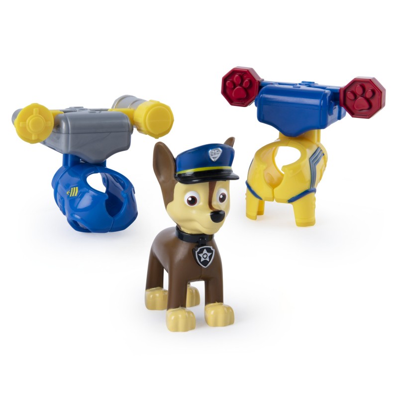 PAW Patrol , action pack con figura de Chase con 2 uniformes de quita y pon, para niños a partir de 3 años