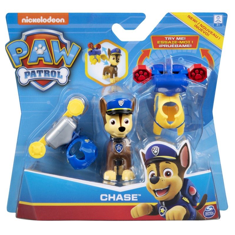 PAW Patrol , Figurine Chase Action Pack avec 2 uniformes interchangeables, pour les enfants à partir de 3 ans