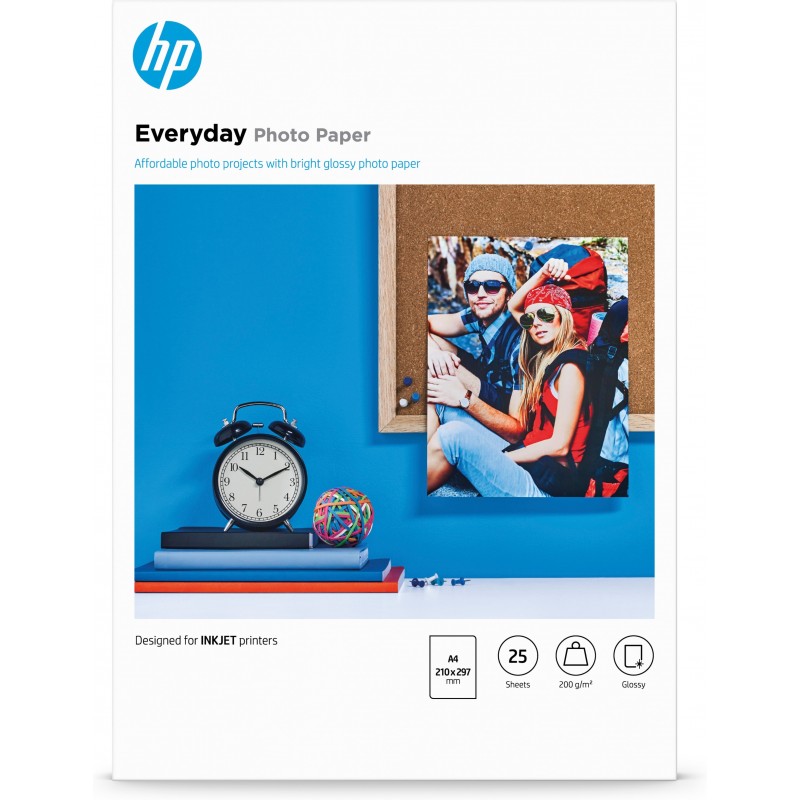 HP Everyday Glossy Photo Paper-25 sht A4 210 x 297 mm