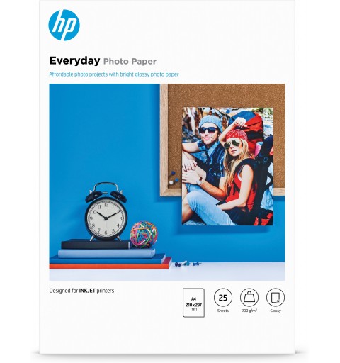 HP Confezione da 25 fogli carta fotografica lucida Everyday A4 210 x 297 mm