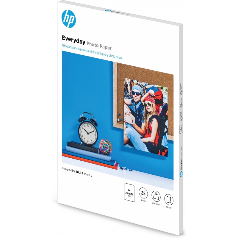 HP Everyday Glossy Photo Paper-25 sht A4 210 x 297 mm
