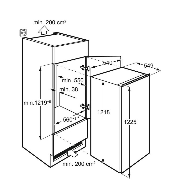 Electrolux LRB3AF12S fridge Built-in 207 L F White