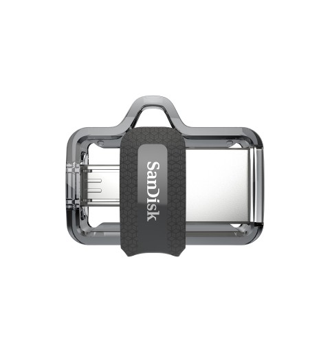 SanDisk Ultra Dual m3.0 unità flash USB 32 GB USB Type-A Micro-USB 3.2 Gen 1 (3.1 Gen 1) Nero, Argento, Trasparente