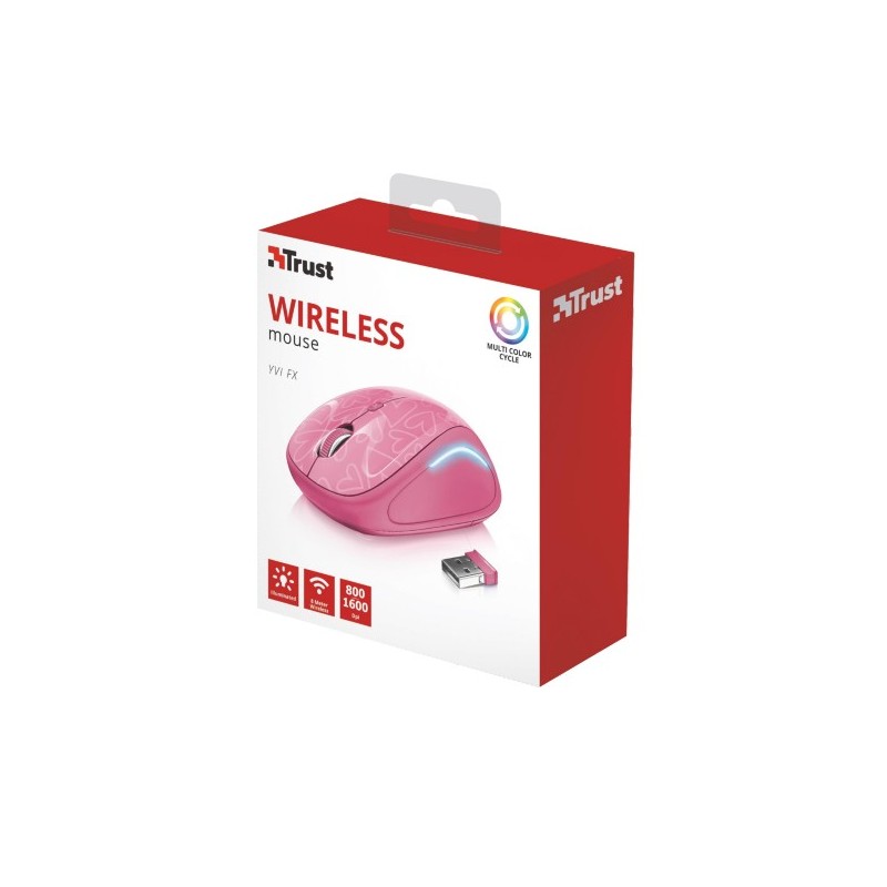 Trust Yvi FX mouse Ambidextrous RF Wireless Optical 1600 DPI