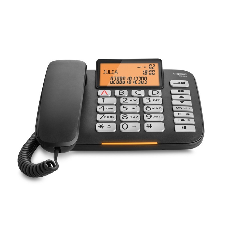 Gigaset DL580 telefono Telefono analogico Identificatore di chiamata Nero