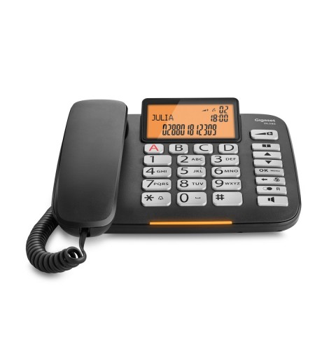 Gigaset DL580 telefono Telefono analogico Identificatore di chiamata Nero