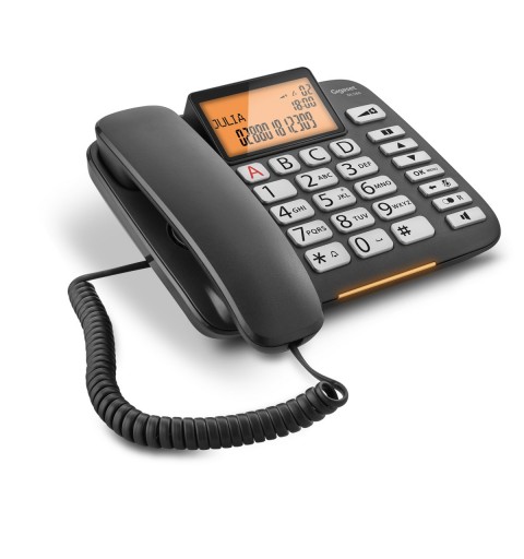 Gigaset DL580 téléphone Téléphone analogique Identification de l'appelant Noir