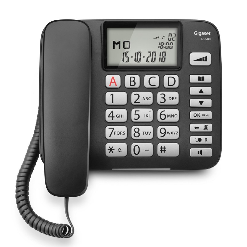 Gigaset DL580 telefono Telefono analogico Identificatore di chiamata Nero
