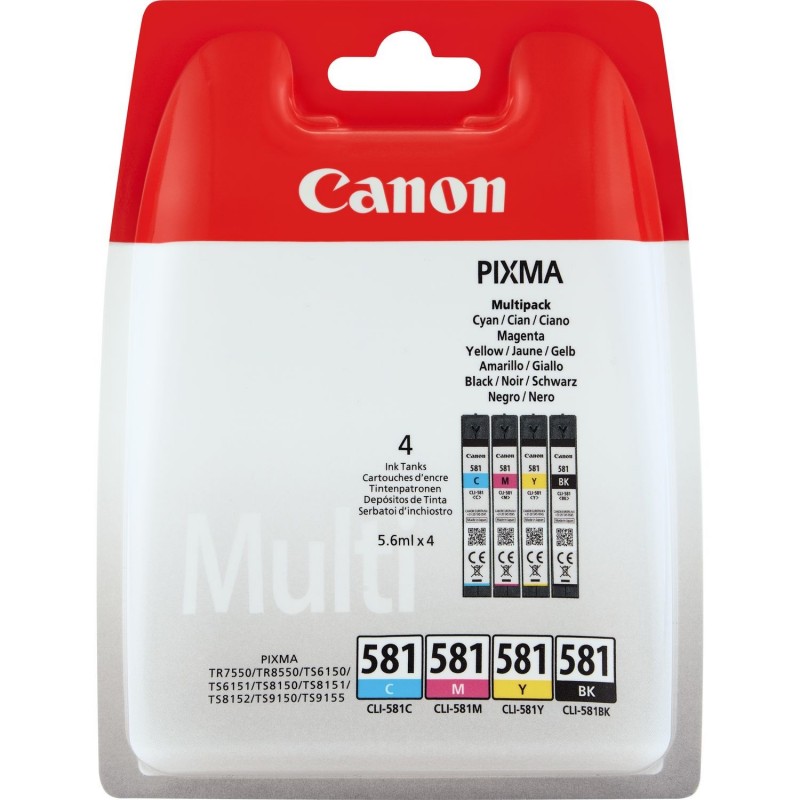 Canon CLI-581 Multipack Druckerpatrone Original Schwarz, Cyan, Magenta, Gelb