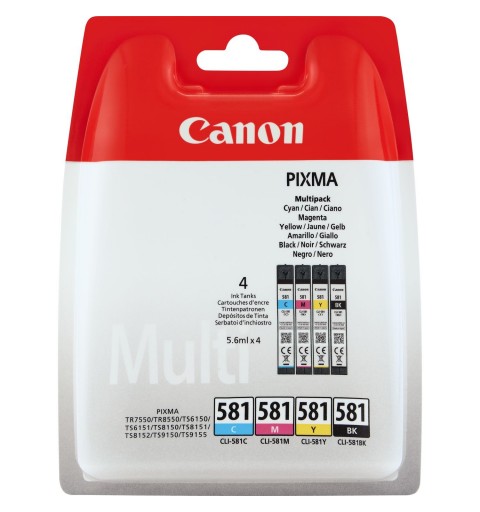 Canon CLI-581 Multipack Druckerpatrone Original Schwarz, Cyan, Magenta, Gelb