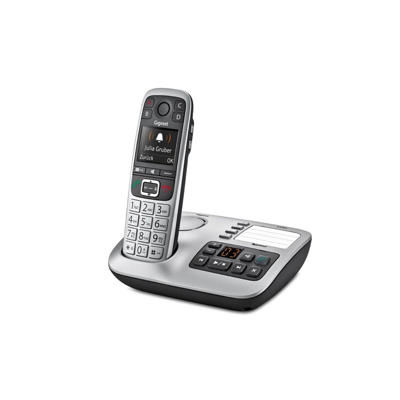 Gigaset E 560 A teléfono Teléfono DECT Identificador de llamadas Negro, Plata