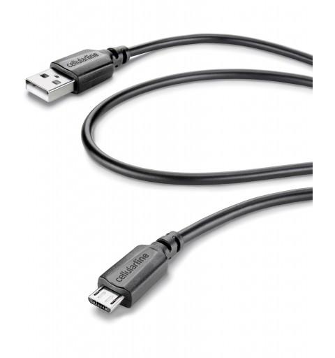 Cellularline Micro-USB - USB A 1m M M câble USB 1,15 m USB 2.0 Micro-USB B Noir